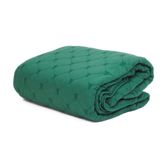 SHABBY CHIC Green Cotton Embroidered Christmas Tree Quilt Set - Picture 2 of 3